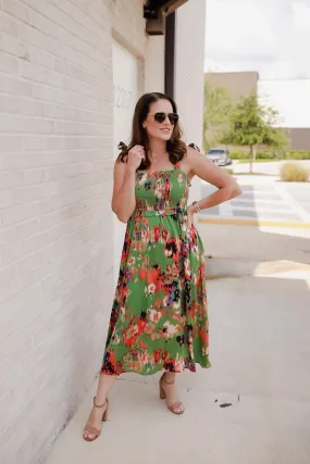 A Little While Longer Dress in Green