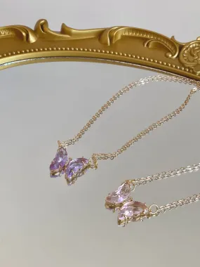 [Basic] Crystal Dream Butterfly necklace