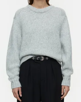 CROPPED CREW NECK | LIGHT GREY MELANGE