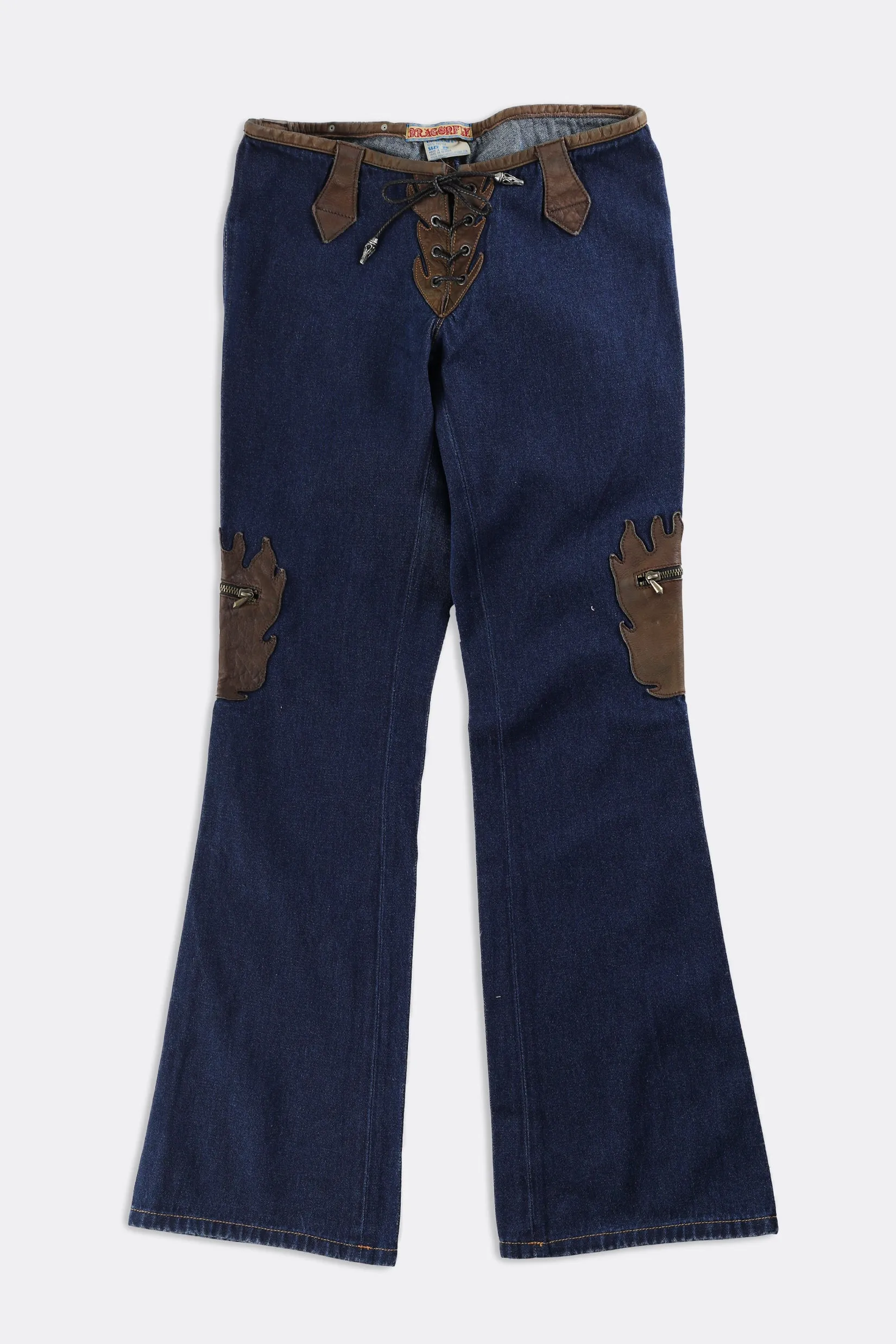 Deadstock Leather Patch Low Rise Jeans