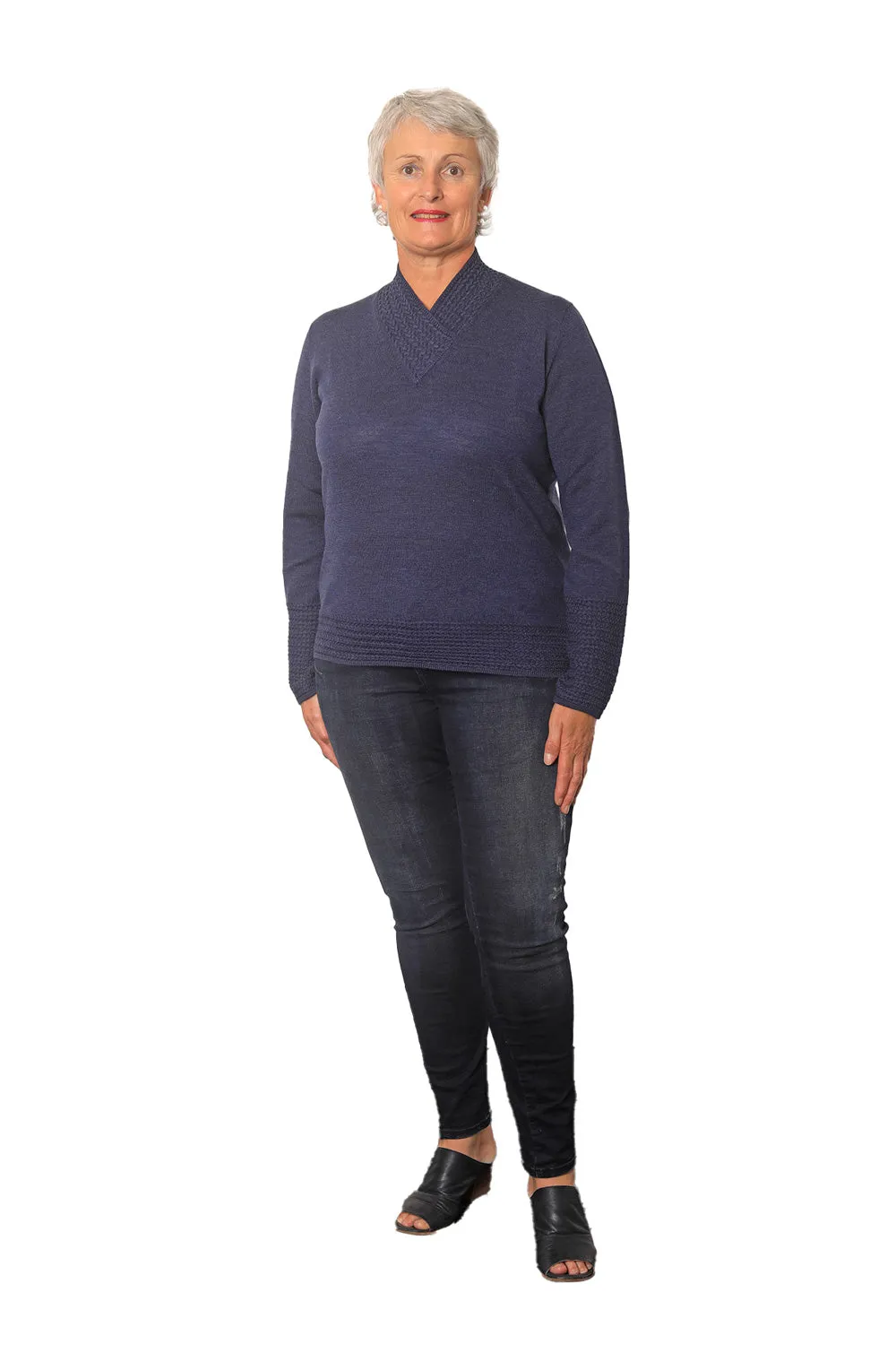 Italian Made Eloise V Neck Jumper - 100% Merino Wool