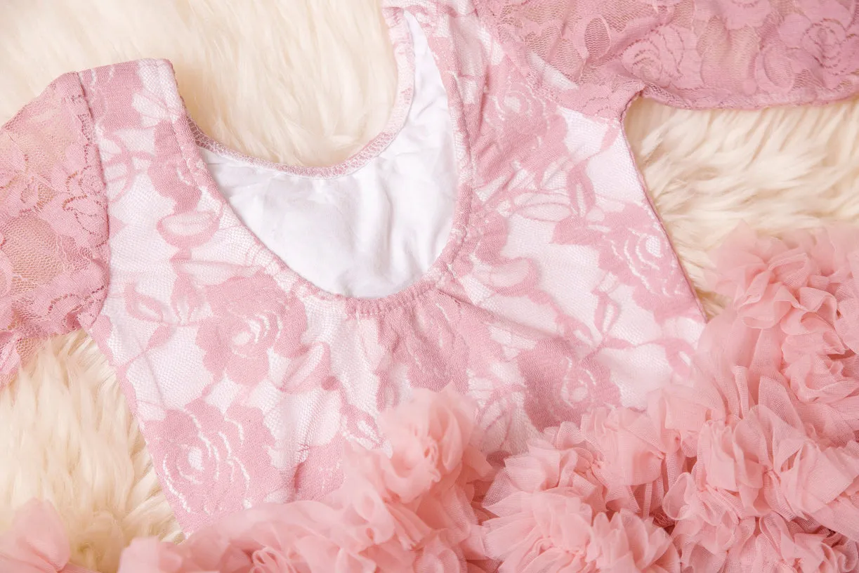 Kryssi Kouture First Birthday Dusty Lace Leo Sets with Rose Gold One