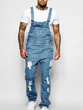 Ripped Denim Jumpsuit