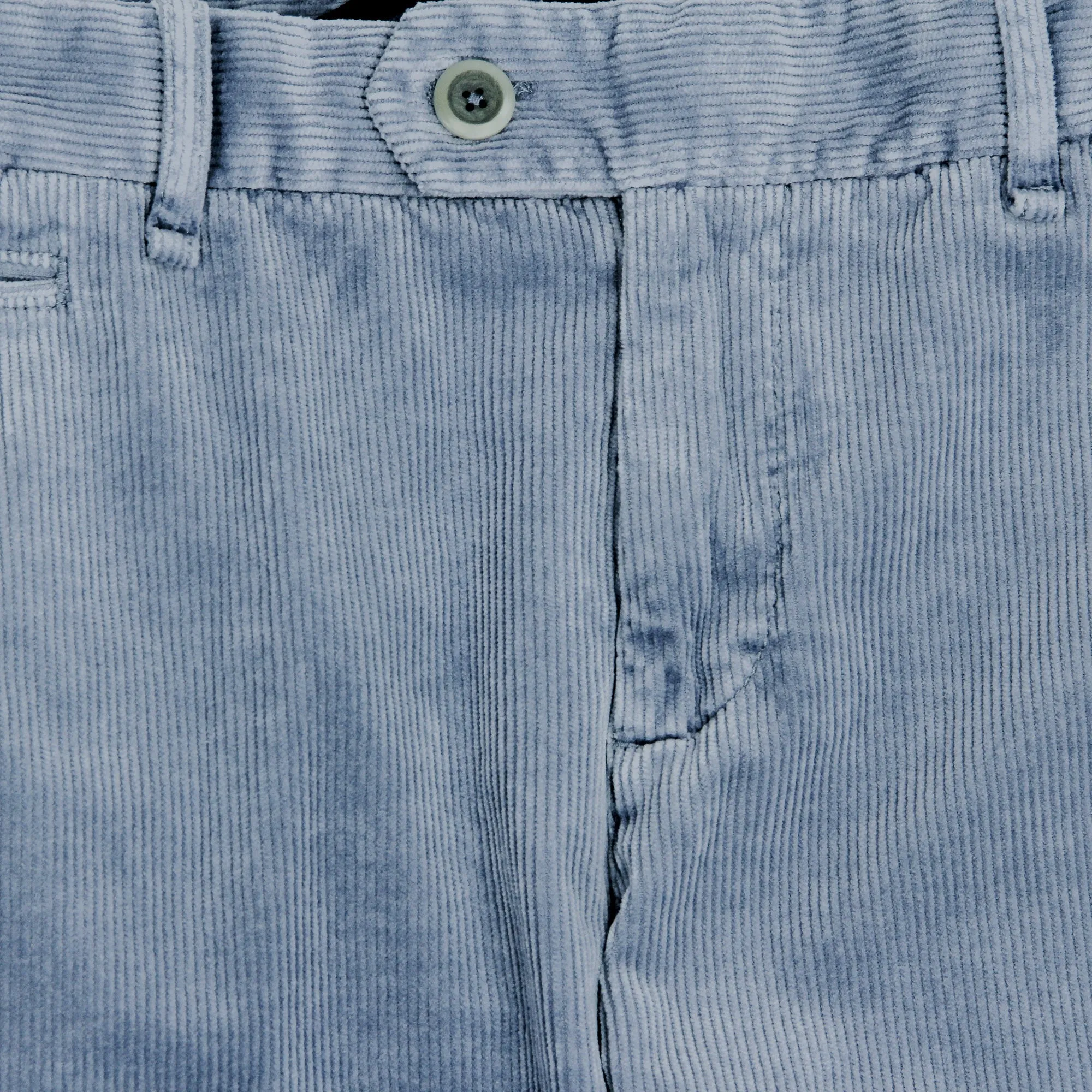 Steel Blue Corduroy Lou Regular Fit Chino Pants - ALBERTO